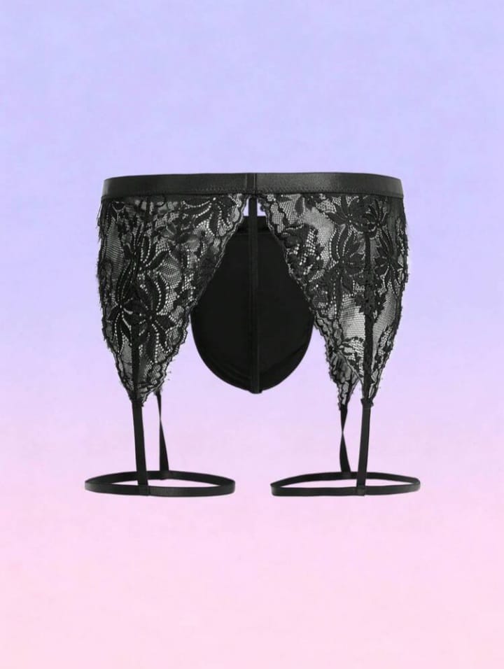 Midnight Lace Harness Brief